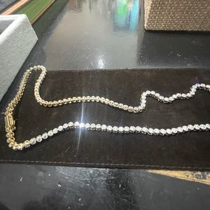 Long faux cz diamond looking necklace.